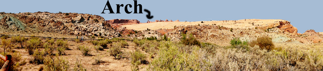 panorama of Delicate Arch at  Arches National Park